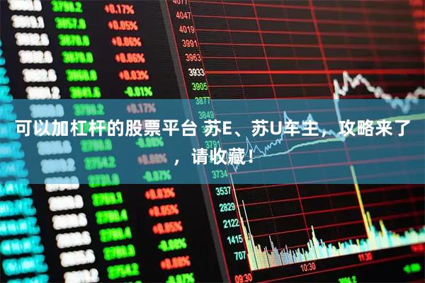 可以加杠杆的股票平台 苏E、苏U车主，攻略来了，请收藏！